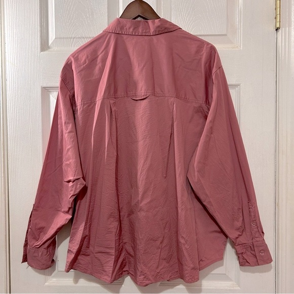 A New Day Button Down Shirt Top Women's Long Sleeve Mauve Pink Size Large - Picture 2 of 6